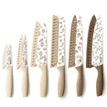 thumbnail image 1 of Carote 12Pcs Knife Set with Blade Guards, Floral Granite Ceramic Coating, Stainless Steel Blade, 1 of 8