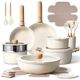 thumbnail image 1 of CAROTE 27-Piece Nonstick Cookware Set, Pots and Pans Set with Detachable Handle, Induction Compatible, Oven & Dishwasher Safe, White, 1 of 7