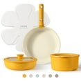 thumbnail image 1 of Carote 8 Pcs Nonstick Cookware Sets, Pots and Pans Set with Detachable Handle, Yellow, 1 of 8