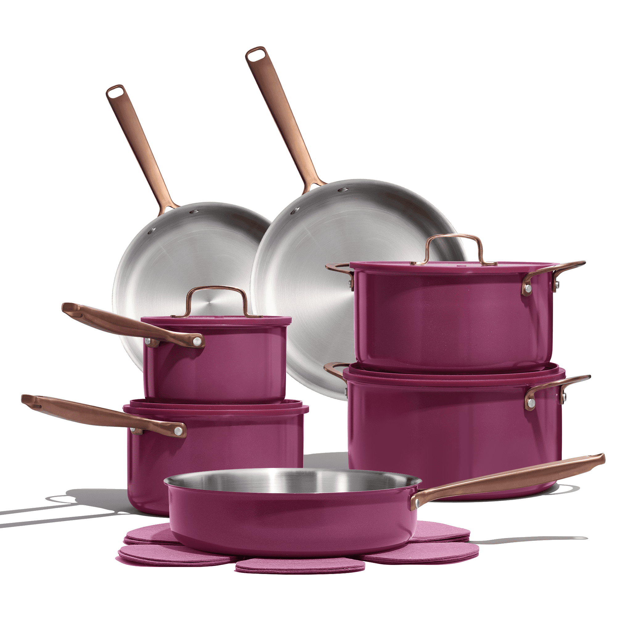 Carote 17-Piece Tri-Ply Stainless Steel Pots and Pans Set, Induction Compatible - Purple - Walmart.com