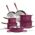 thumbnail image 1 of Carote 17-Piece Tri-Ply Stainless Steel Pots and Pans Set, Induction Compatible - Purple, 1 of 8