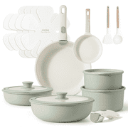 CAROTE 18-Piece Nonstick Pots and Pans, Cookware Set with Kitchen Utensils,Easy Cleaning Kitchen Tools , Green