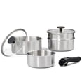 thumbnail image 1 of Carote 7 Pcs Stainless Steel Saucepan Set, Saucepans with Detachable Handle, Oven Safe, Induction Ready, Stackable Cookware, Kitchen Cooking Set, 1 of 7