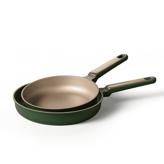 Carote Nonstick Frying Pan Set, 9.5" & 11" Skillets, Induction Compatible, Easy to Clean, Green