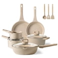 thumbnail image 1 of Carote 12 Pcs Nonstick Cookware Sets, Non Stick Pots and Pans Set, Induction Cookware, Taupe, 1 of 9