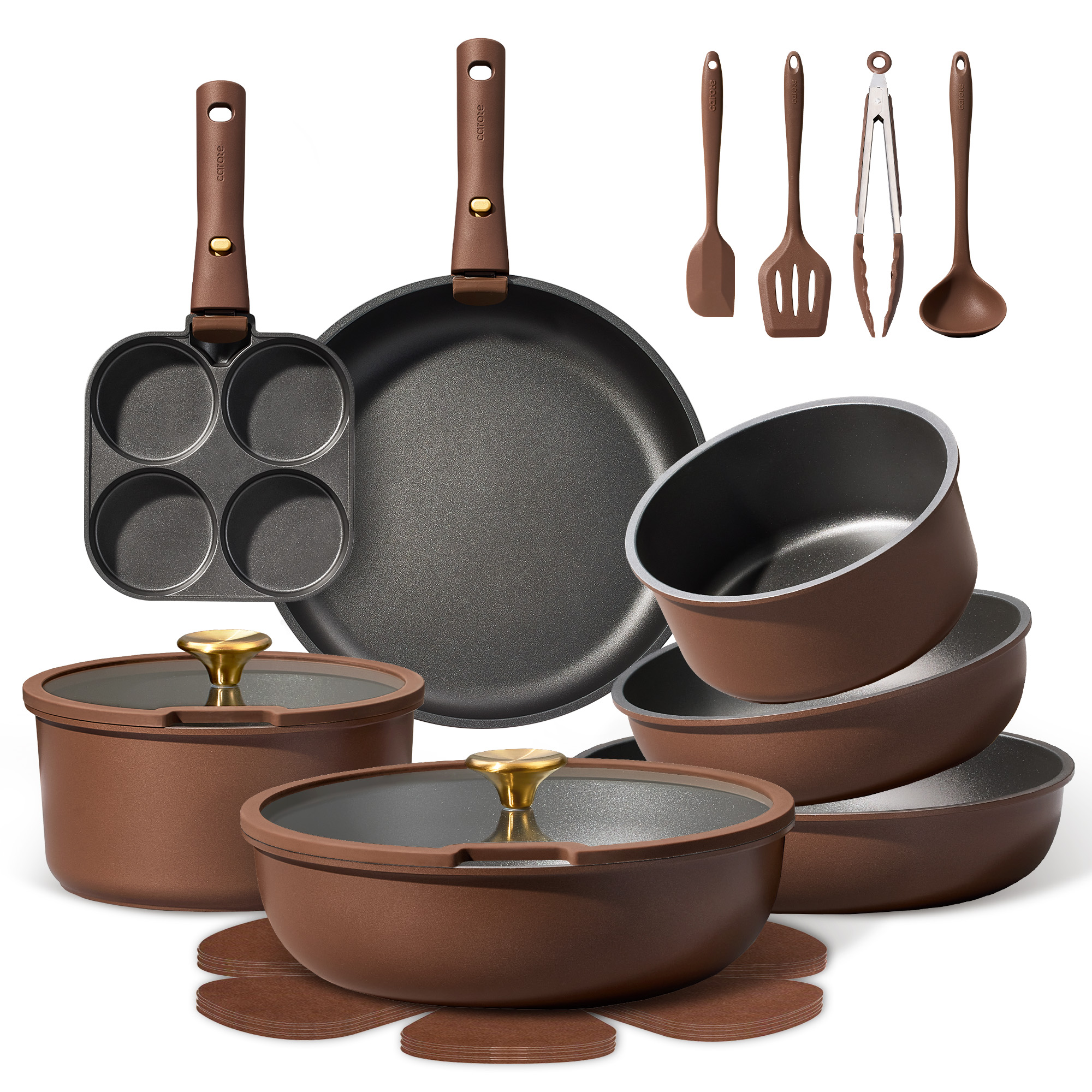 Carote 20 Pcs Nonstick Cookware Sets Pots And Pans Set With Detachable Handles Oven Safe Induction Cookware Stackable Kitchen Cooking Set Brown: A Practical Buying Guide