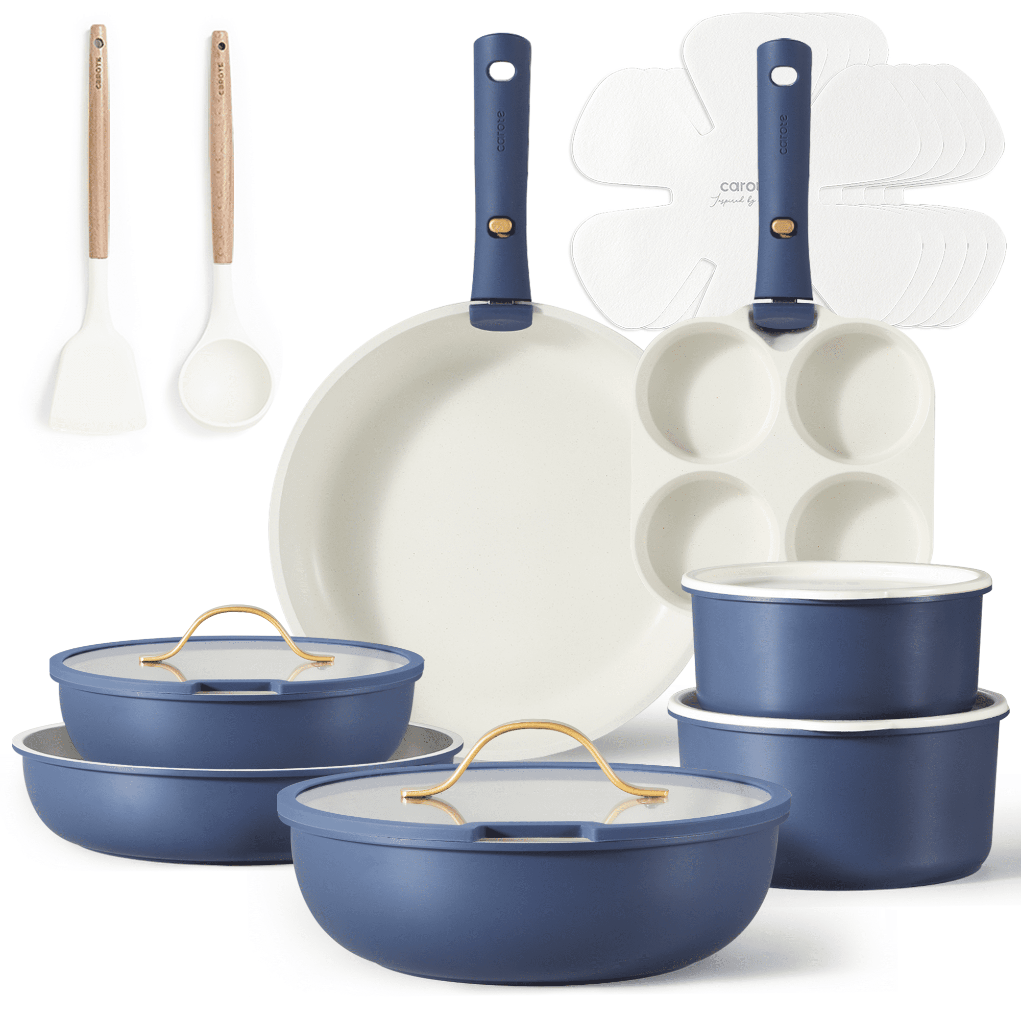 Carote 20 Pcs Nonstick Pots and Pans Set, Non Stic