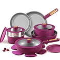 thumbnail interactive-video image 1 of Carote 21-Piece Nonstick Pots and Pans Set, Kitchen Cookware Set with Detachable Handle, Induction Compatible, Purple, 1 of 9