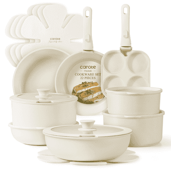 Carote 22pcs Non Stick Pots and Pans, Nonstick Cookware Set Detachable Handle, Induction Cookware