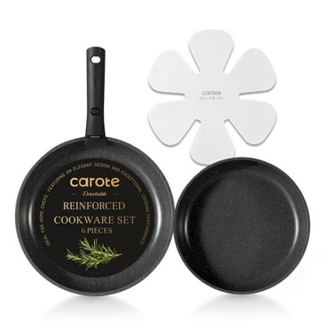 Carote 4 Pcs Nonstick Cookware Set with Detachable Handle, Induction Kitchen Sets Non Stick, Black