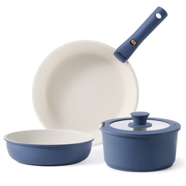 Carote 5 Pcs Pots and Pans Nonstick, Cookware Set with Detachable Handles, Oven Safe, Induction Ready, Stackable Kitchen Cooking Set, Navy Blue