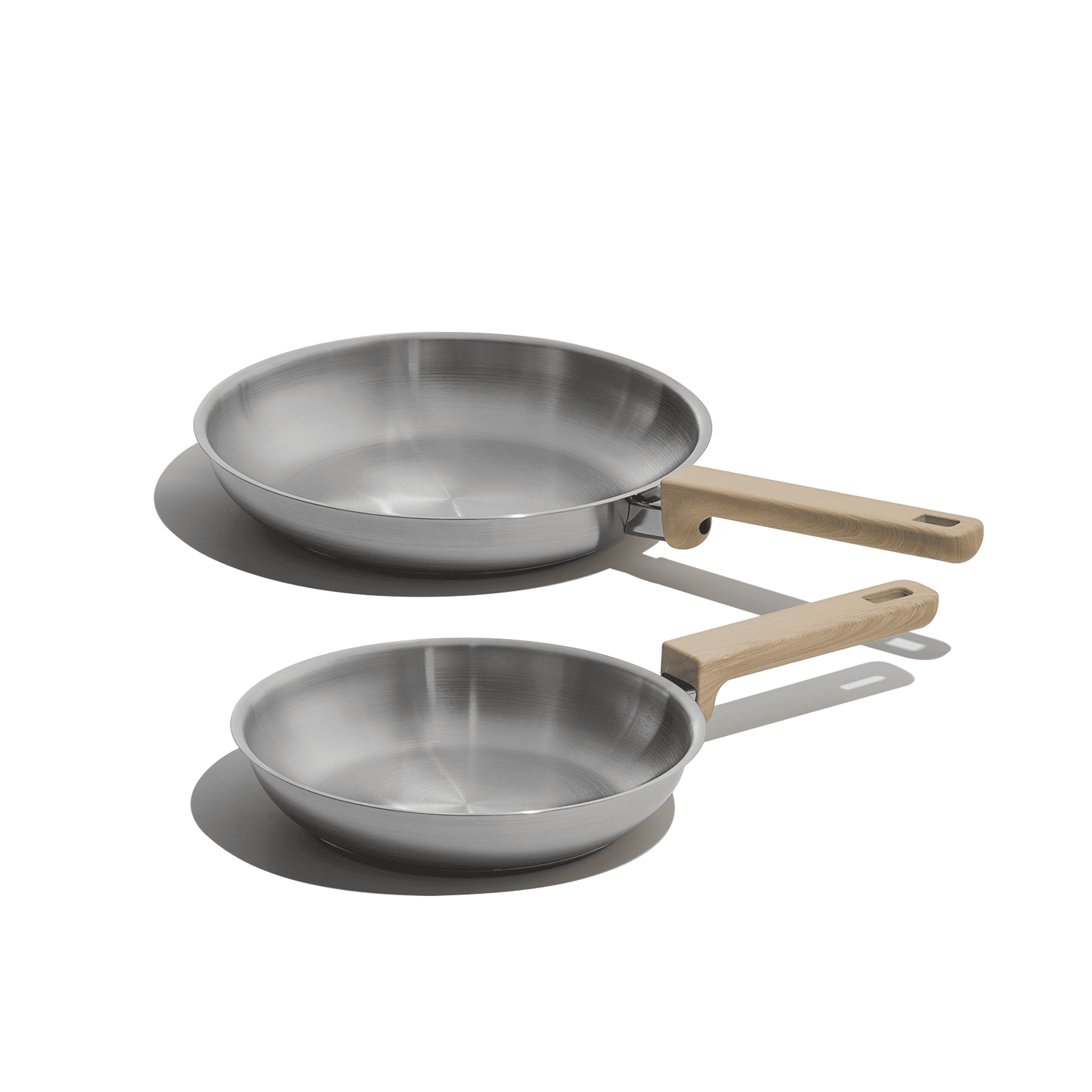 Carote 8'' & 10'' Stainless Steel Frying Pan Set, Tri-Ply Base Skillet, Non-Coated, Induction Compatible
