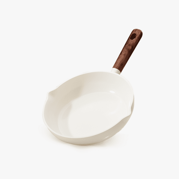 Carote 8" Ceramic Nonstick Frying Pan, Cooking Skillet with Bakelite Handle, Induction Compatible, Easy to Clean, White