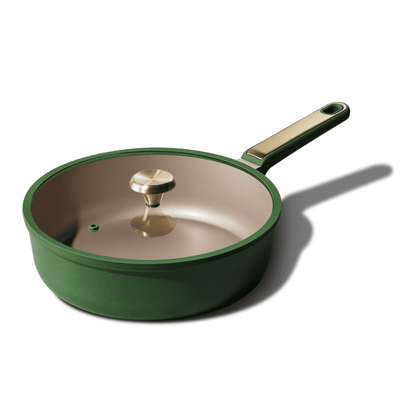 Carote 4.5 QT Nonstick Sauté Pan with Lid, 11" Deep Frying Pan, Induction Compatible, Easy to Clean, Green