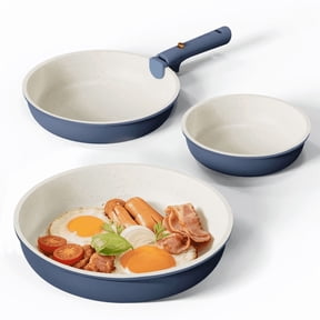 Carote 4 Pcs Nonstick Cookware Sets, Pots and Pans Set with Detachable Handles, Oven Safe, Induction Cookware, Stackable Kitchen Cooking Set, Navy Blue