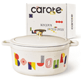 thumbnail image 1 of CAROTE 5QT Enamel Cast Iron Dutch Oven, 9.5 Inch Round Soup Pot with Lid, Induction Compatible,Colorful, 1 of 7