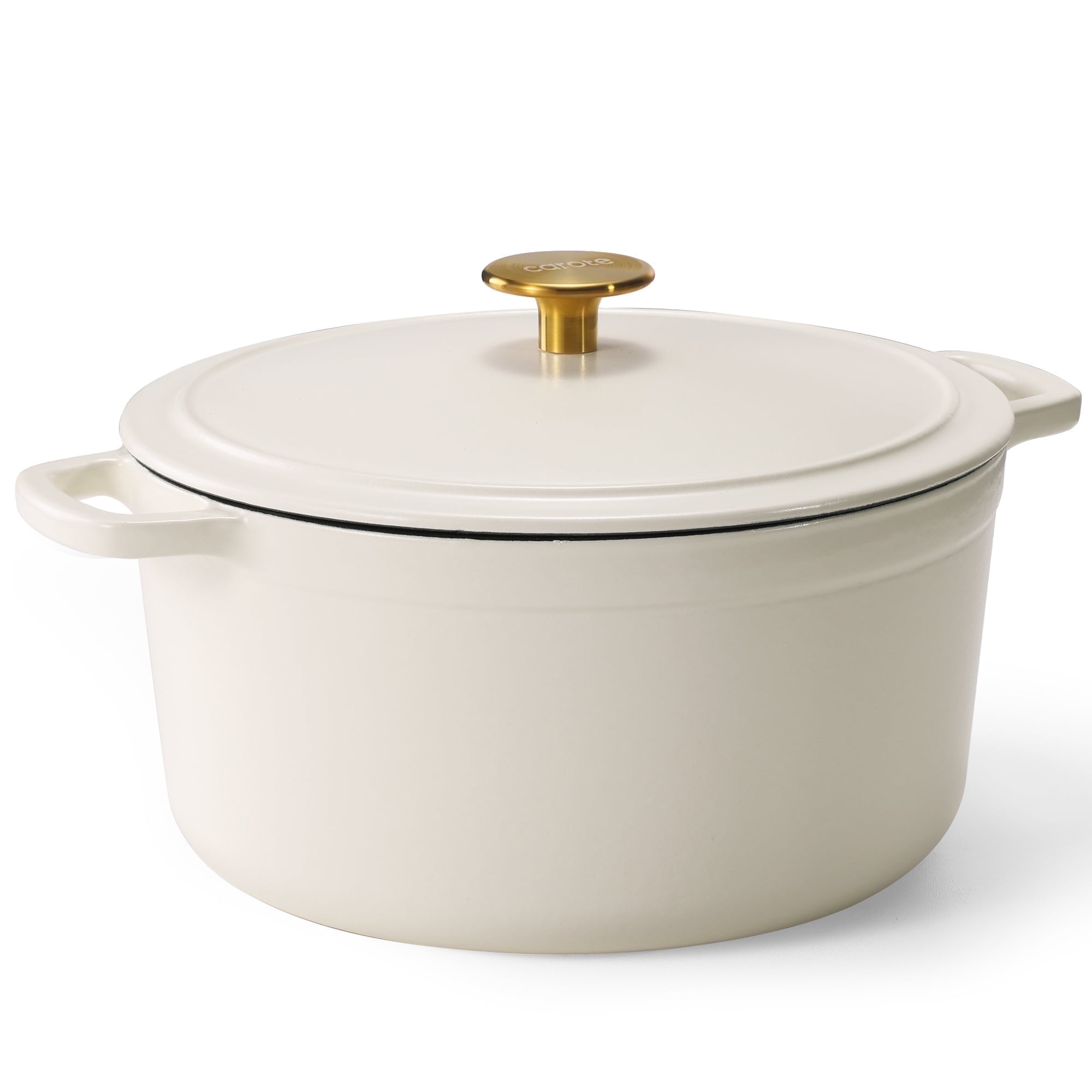 Carote 5QT Enamel Cast Iron Dutch Oven Pot with Lid for Sourdough Bread Stew Roast Easy Cleaning Red