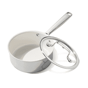 Carote 2QT Tri-Ply Stainless Steel Ceramic Nonstick Saucepan, Induction Ready