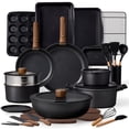 thumbnail image 1 of Carote 35-Piece Nonstick Cookware Set, Pots and Pans Set with Detachable Handle, Induction Compatible, Oven & Dishwasher Safe, Black, 1 of 9