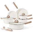 thumbnail image 1 of Carote Ceramic Nonstick Pots and Pans Set, 13 Pieces Kitchen Cookware Sets Compatible for All Stoves, White Granite, 1 of 8