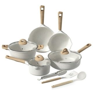 Carote Non Stick pan kitchen cookware set 3/4 pieces Brown Kawali wok  Induction Gas stove Terra