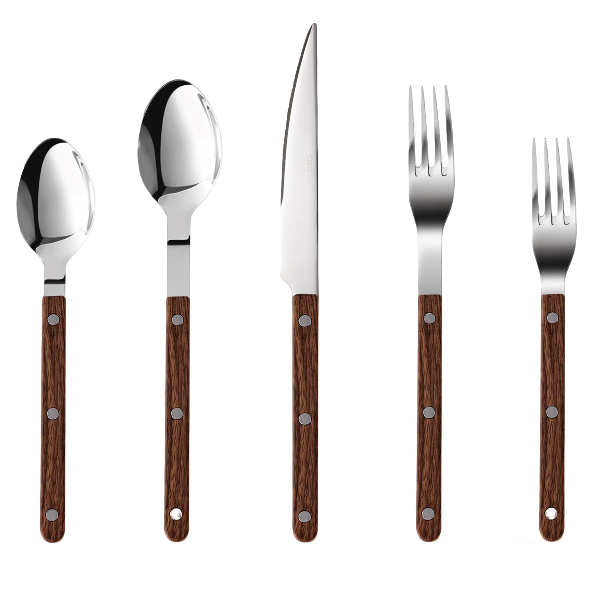 Carote 20PCS Flatware Sets for 4 , Silverware Set with Handle, Durable Cutlery Set for Home, Kitchen & Restaurant, Mirror Polished Spoon and Fork