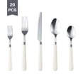 thumbnail image 1 of Carote 20-Piece Stainless Steel Flatware Set for 4, Silverware Set with White Handle, Durable Cutlery Set for Home, Kitchen & Restaurant, Mirror Polished Spoon and Fork Set, Dishwasher Safe, 1 of 7