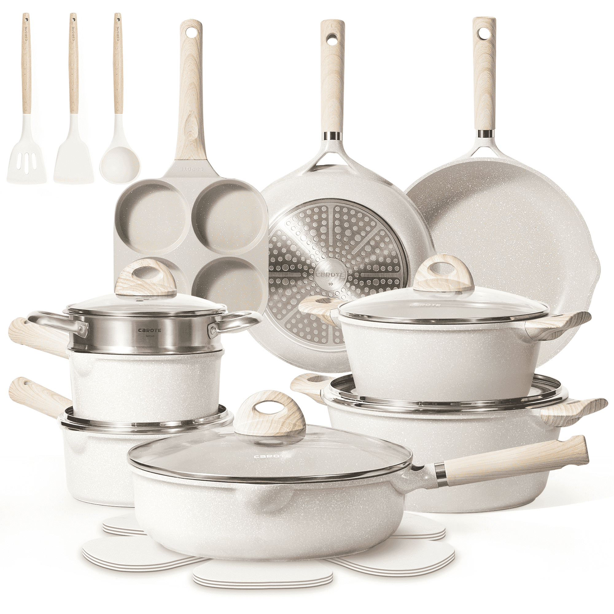 Carote Non Stick Pots and Pans Set, 21 Pcs Inducti