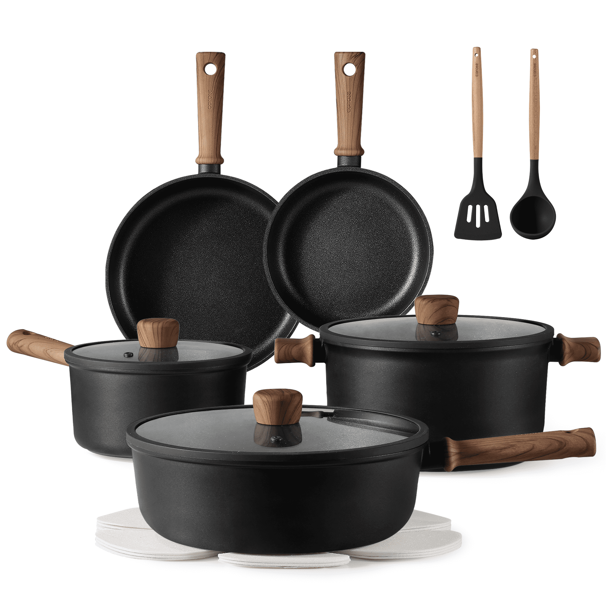 Carote 13-Pcs Nonstick Cookware Sets, Pots and Pans with Stay-Cool ...