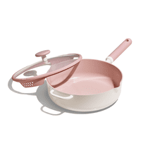 Carote 5QT Ceramic Nonstick Saute Pan with Strainer Lid