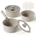 thumbnail image 1 of Carote Nonstick Cookware Set 8-Piece,Saucepan Set,Stay-Cool Handles,Induction Compatible,Cookware for RV and Camping,Taupe, 1 of 6