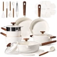 thumbnail image 1 of Carote 22-Piece Pots and Pans Set, Ceramic Nonstick Cookware Set with Steamer,Induction Compatible, White, 1 of 8