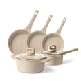 thumbnail image 1 of Carote Nonstick Cookware Set 7-Piece,Kitchen Pots and Pans Set,Stay-Cool Handles,Induction Compatible,Cookware Set for RV and Camping,Taupe, 1 of 10