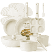Carote Nonstick Cookware Sets, Granite Non Stick Pots and Pans Set with Removable Handle, 17 Pcs