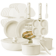 Carote Nonstick Cookware Sets, Granite Non Stick Pots and Pans Set with Removable Handle, 17 Pcs
