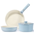 thumbnail image 1 of Carote 5 Pcs Nonstick Pots and Pans, Granite Non Stick Cookware Sets with Removable Handle, Oven Safe, Stackable Kitchen Cooking Set, Baby Blue, 1 of 8