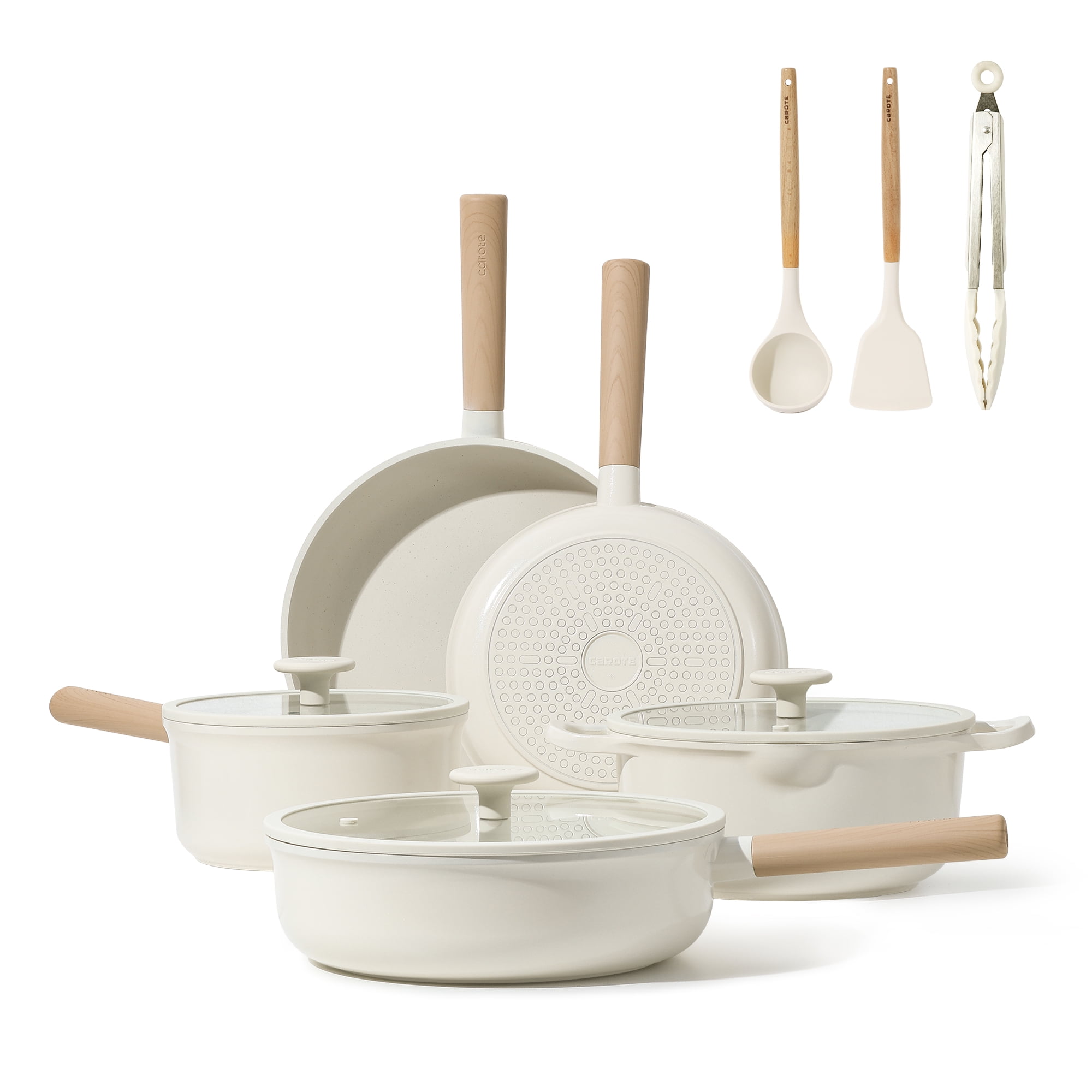 Carote Nonstick Induction Cookware Set 10 Piece, Healthy Non Stick Pots and  Pans Set PFOS, PFOA Free & Reviews