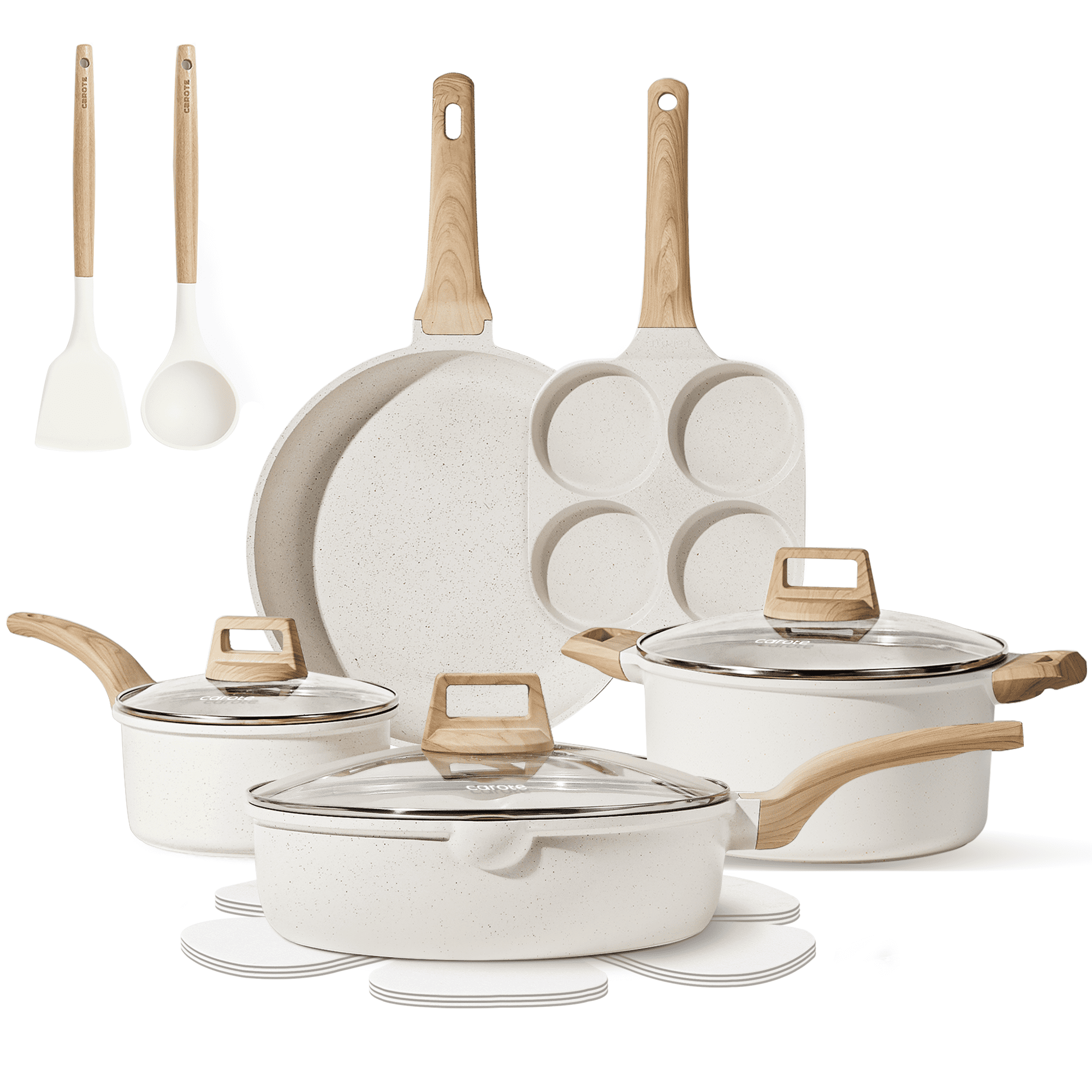 Carote Nonstick Pots and Pans Set, 13 Pcs Granite 