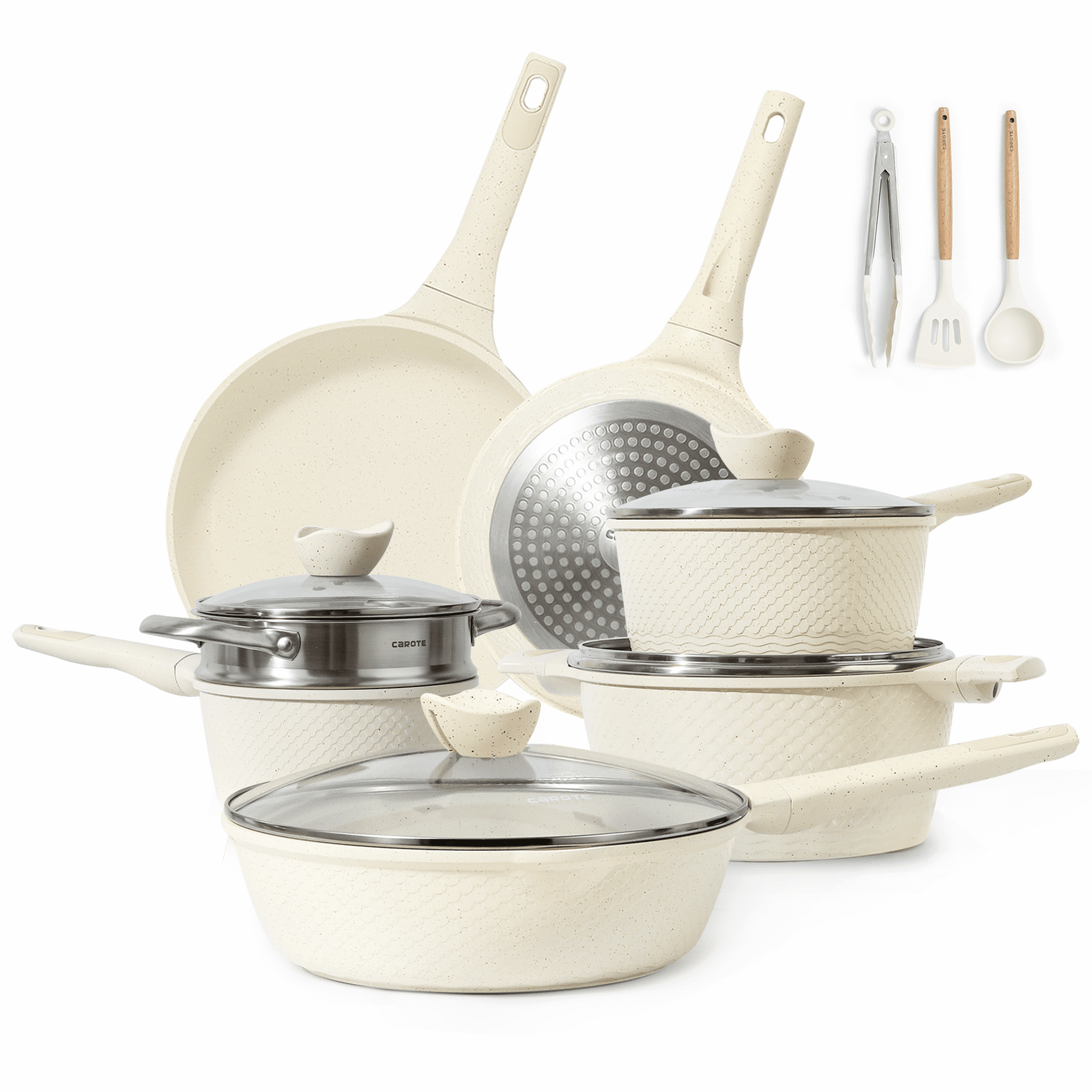 Carote Nonstick Pots and Pans Set, 14 Pcs Induction Kitchen Cookware