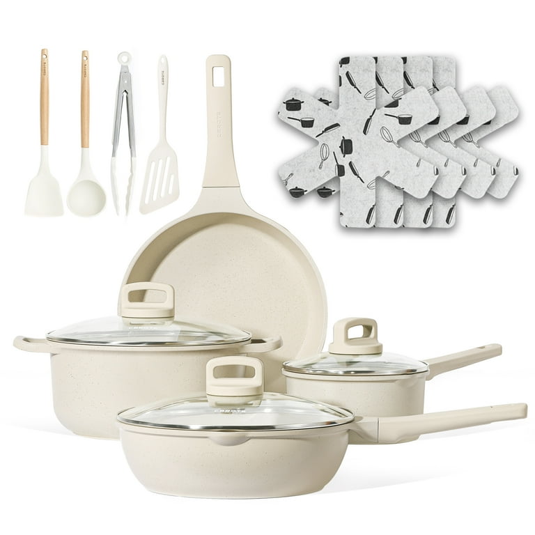 Carote Nonstick Pots and Pans Set, 11 Pcs Induction Kitchen Cookware Sets(Ceramic)  