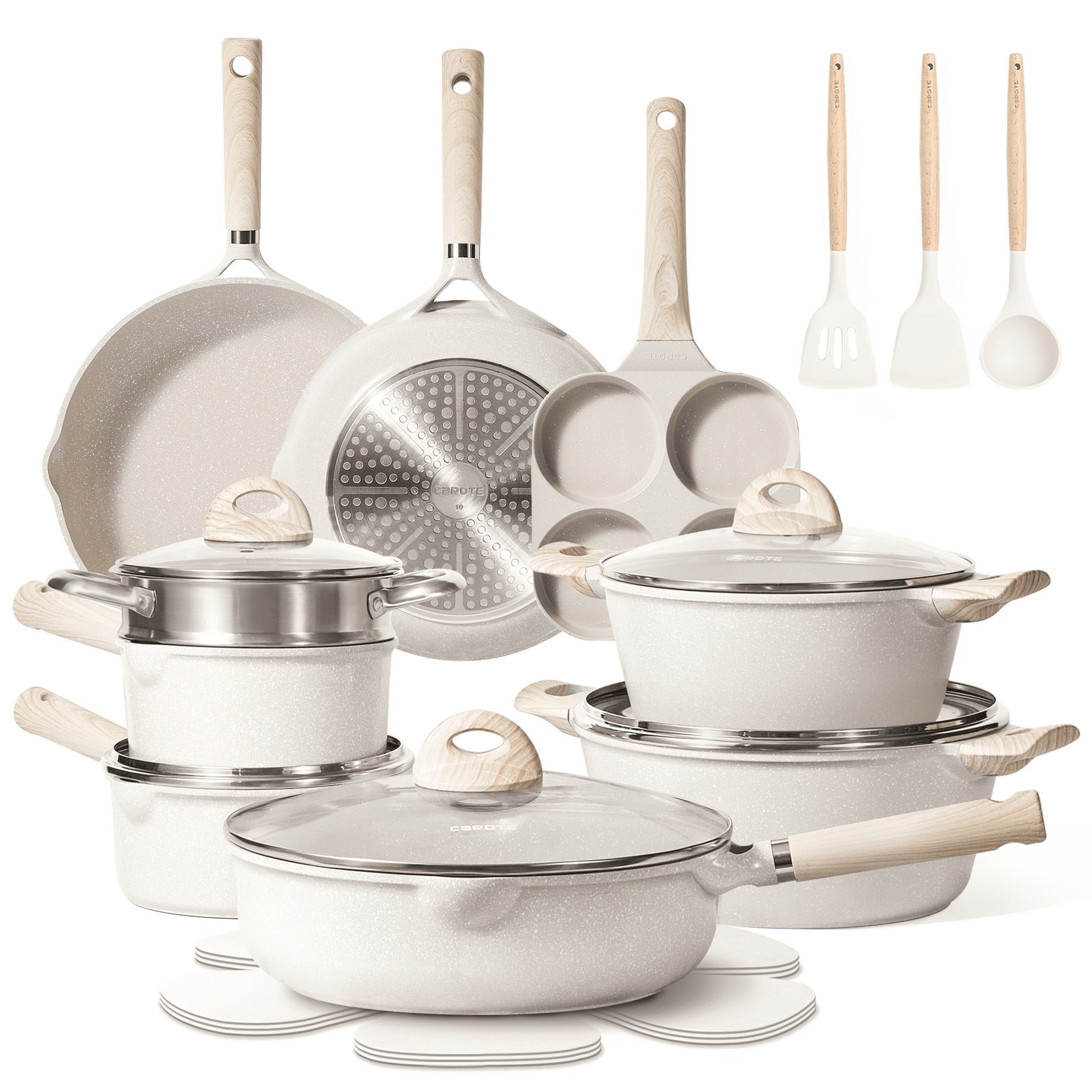 Black Friday Pots And Pans Deals Carote Non Stick Pots and Pans Set, 21 Pcs Induction Kitchen Cookware