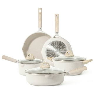 White Pots and Pans Set Nonstick Cookware Sets, 12pcs White Granite  Cookware Set Induction Compatible - On Sale - Bed Bath & Beyond - 37523378
