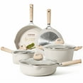 thumbnail image 1 of Carote Nonstick Cookware Set 8-Piece,Kitchen Pots and Pans Set,Stay-Cool Handles,Induction Compatible,Cookware Set for RV and Camping,Beige, 1 of 7