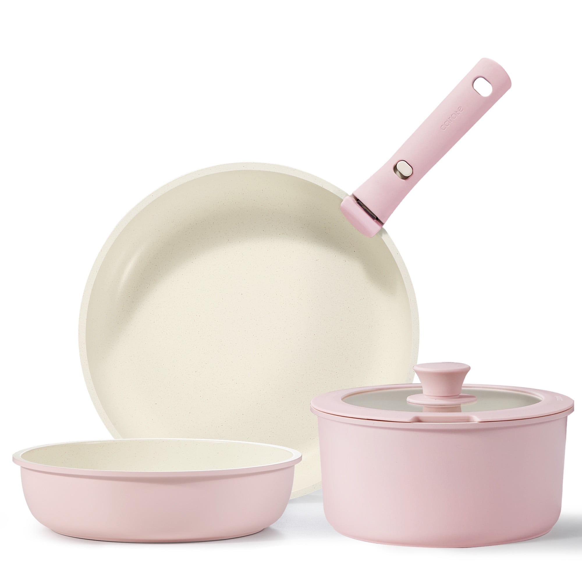 Carote Nonstick Cookware Set, Detachable Handles, Oven Safe, Induction ...
