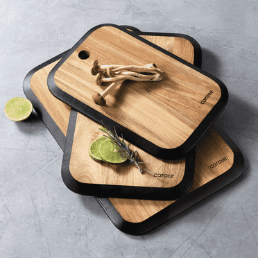 Carote Set of 3 Wooden Cutting Board Set for Kitchen, Chopping Boards
