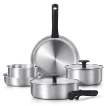 Carote Stainless Steel Pots and Pans, Cookware Set W/Detachable Handle, Oven Safe Induction Cookware