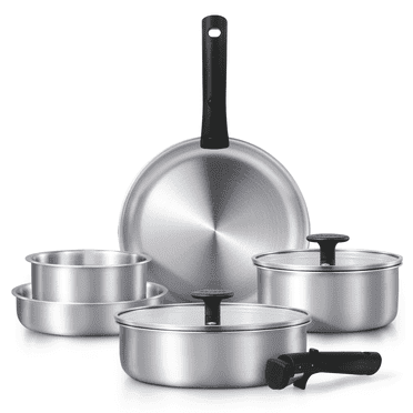 Carote Stainless Steel Pots and Pans, Cookware Set W/Detachable Handle, Oven Safe Induction Cookware