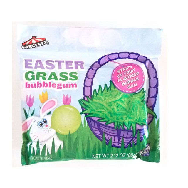 Carousel (1 Pack) Easter Grass Bubblegum Fruit Flavored Bubble Gum