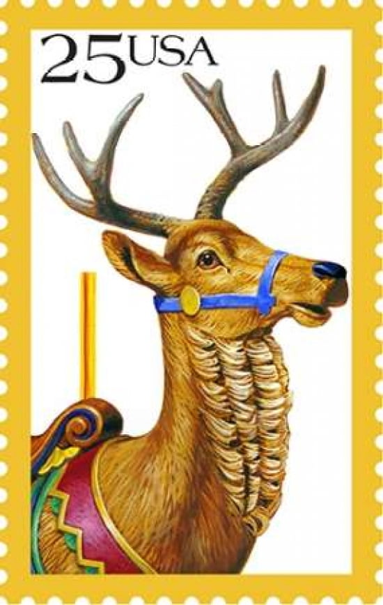 Carousel Animals Deer Canvas Art - US POSTAL SERVICE (24 x 36)