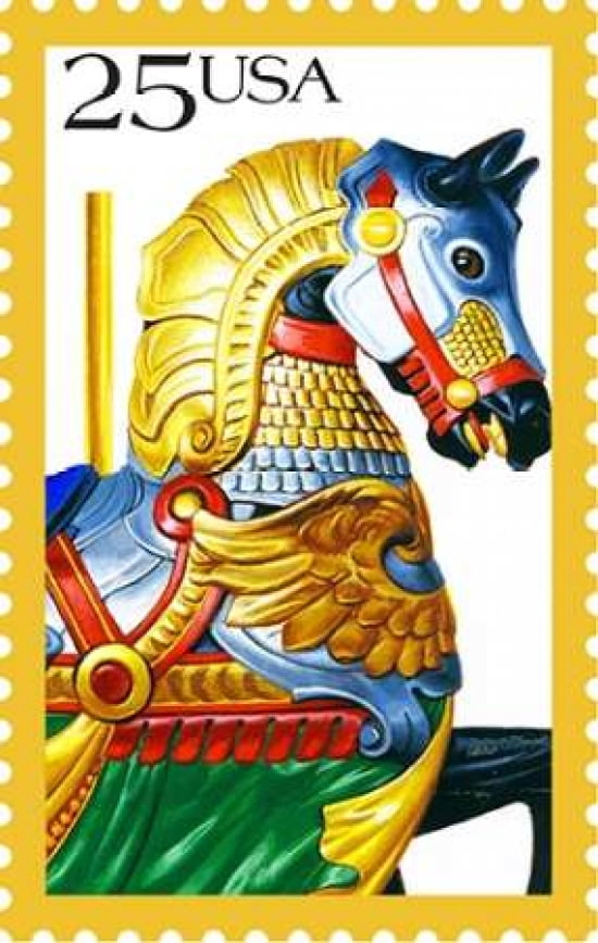 Carousel Animals Horse Canvas Art - US POSTAL SERVICE (12 x 18)